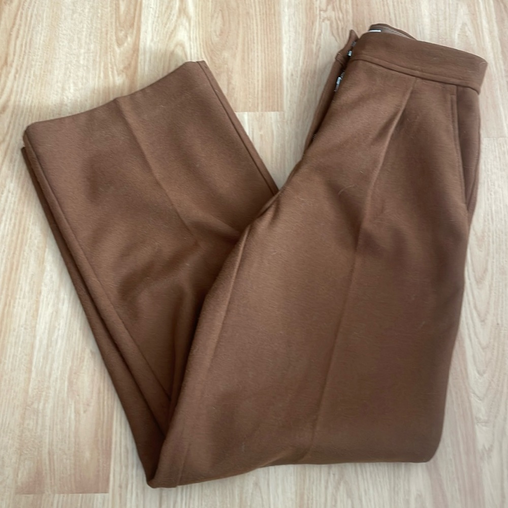Babaton Brown Wide Leg  Ankle Dress Pant